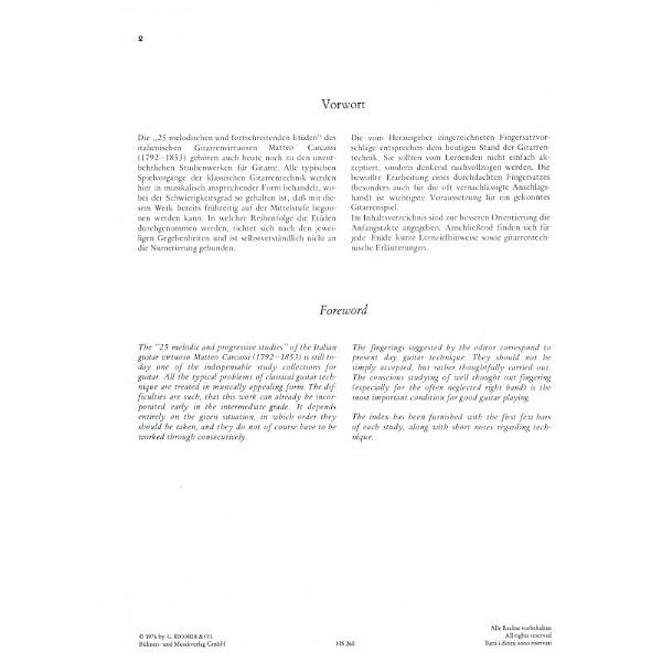 Ricordi Carcassi 25 Etüden op. 60