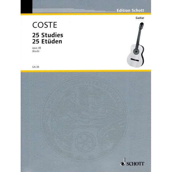 Schott Coste 25 Etüden op. 38 Gitarre