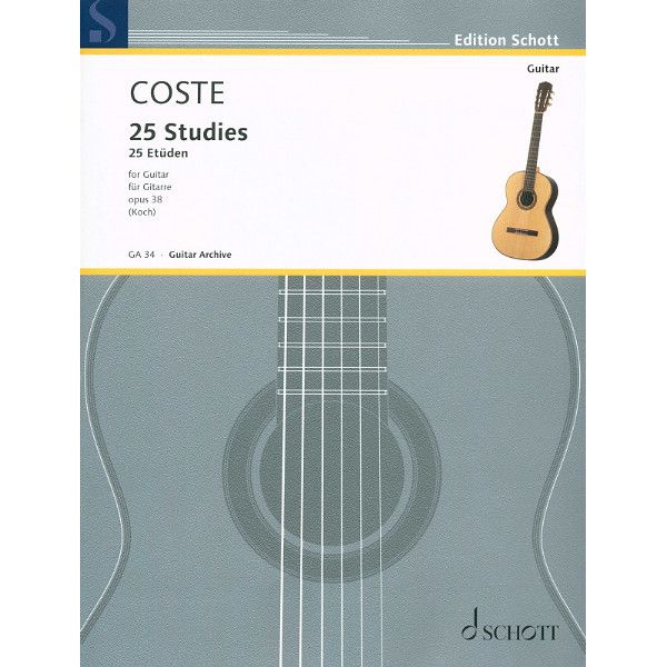 Schott Coste 25 Etüden op. 38 Gitarre