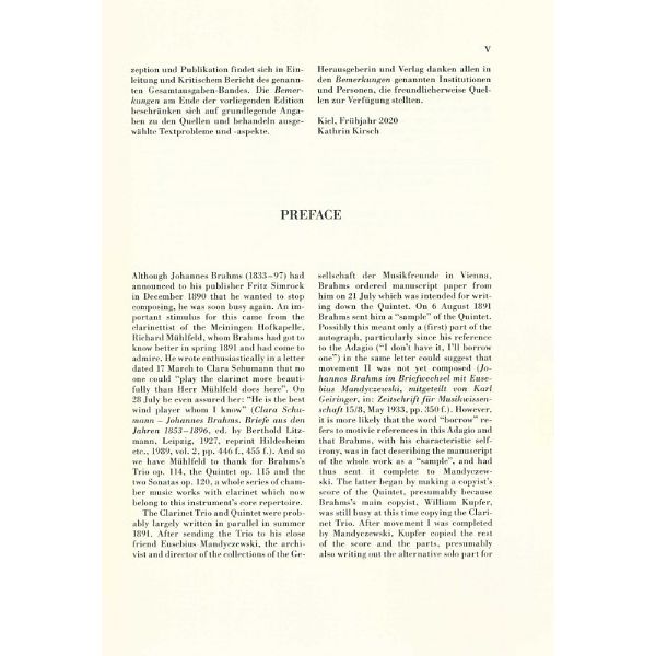Henle Verlag Brahms Klarinettenquintett