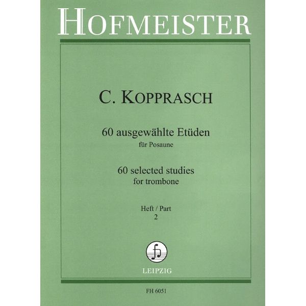 Friedrich Hofmeister Verlag Kopprasch 60 Etüden Posaune 2