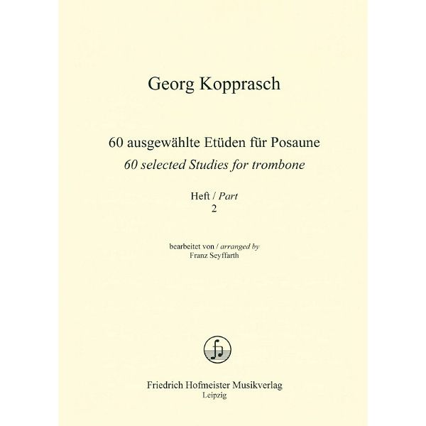 Friedrich Hofmeister Verlag Kopprasch 60 Etüden Posaune 2