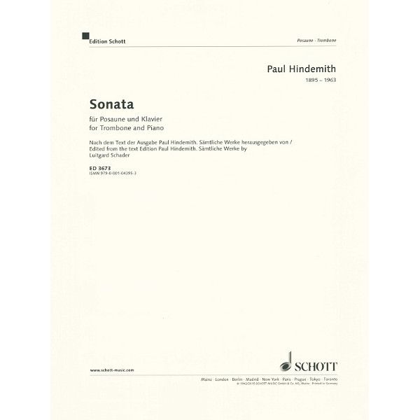 Schott Hindemith Sonate Posaune