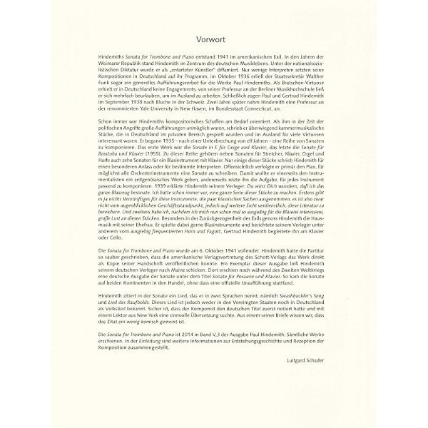 Schott Hindemith Sonate Posaune