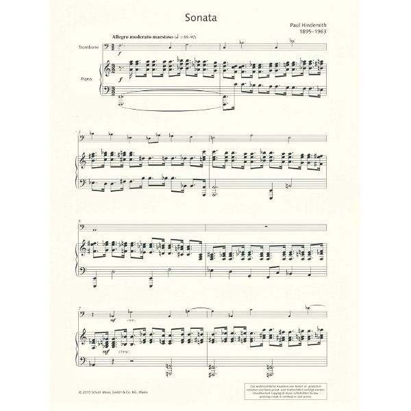 Schott Hindemith Sonate Posaune