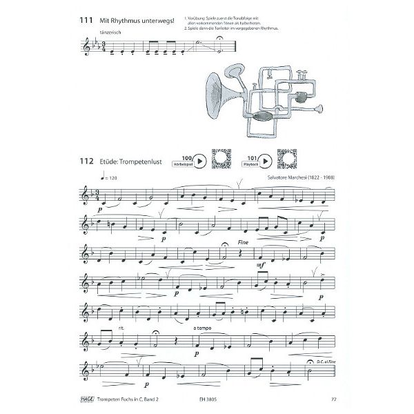 Hage Musikverlag Trompeten Fuchs C 2