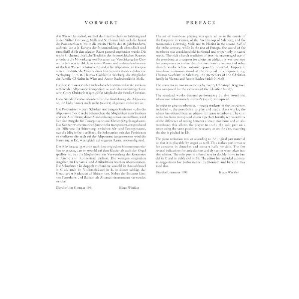 Doblinger Musikverlag Wagenseil Concerto Trombone