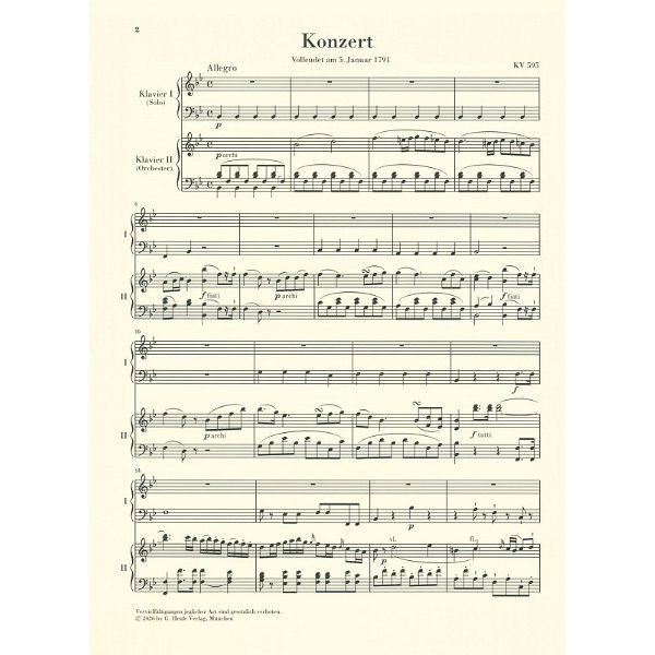 Henle Verlag Mozart Klavierkonzert Nr. 27