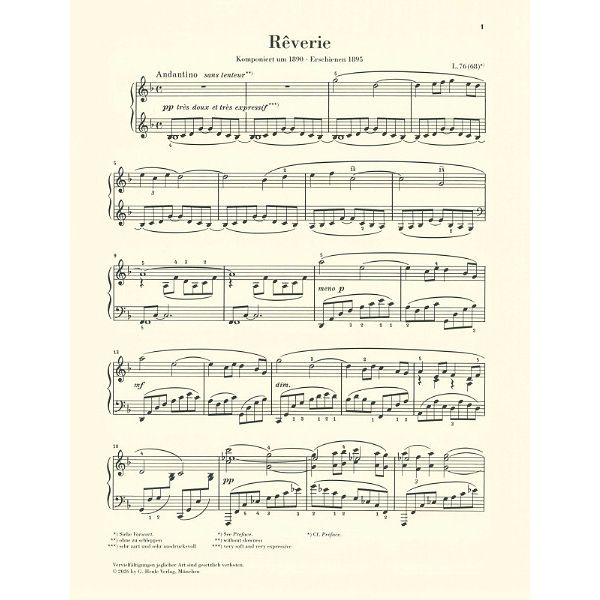 Henle Verlag Debussy Rêverie