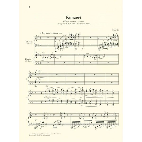 Henle Verlag Brahms Klavierkonzert Nr. 2