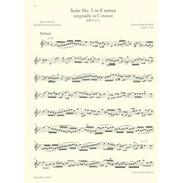 Edition Peters Bach Sechs Suiten Trumpet