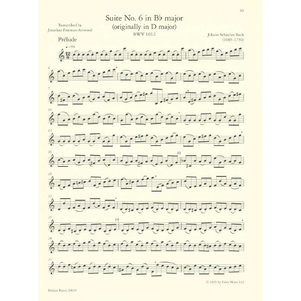 Edition Peters Bach Sechs Suiten Trumpet