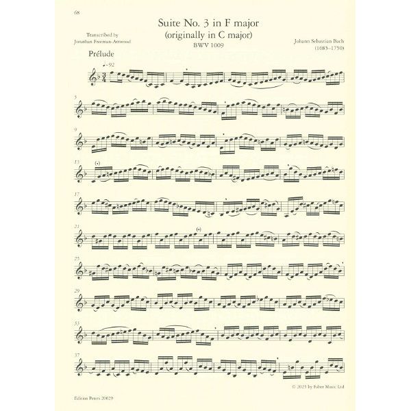 Edition Peters Bach Sechs Suiten Trumpet