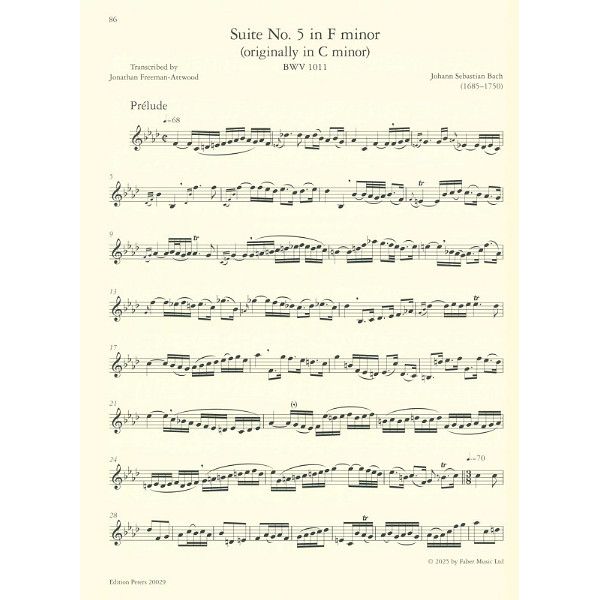 Edition Peters Bach Sechs Suiten Trumpet