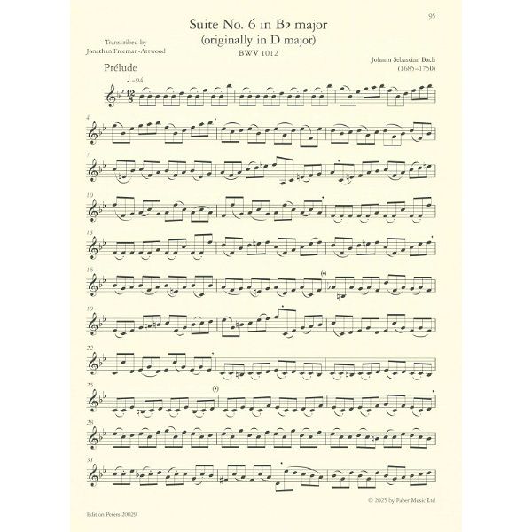 Edition Peters Bach Sechs Suiten Trumpet