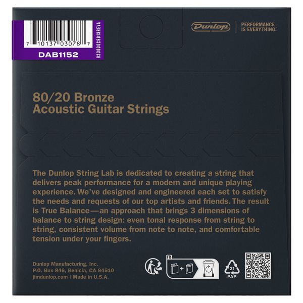 Dunlop Bronze Acoustic Set 11-52