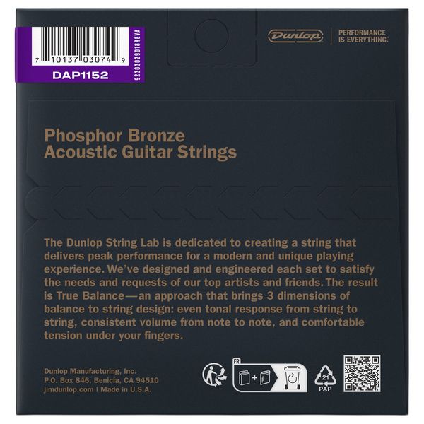 Dunlop Ph/Bronze Acoustic Set 11-52
