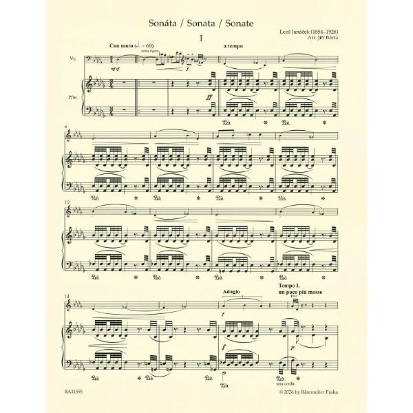 Bärenreiter Janácek Sonate for Violoncello
