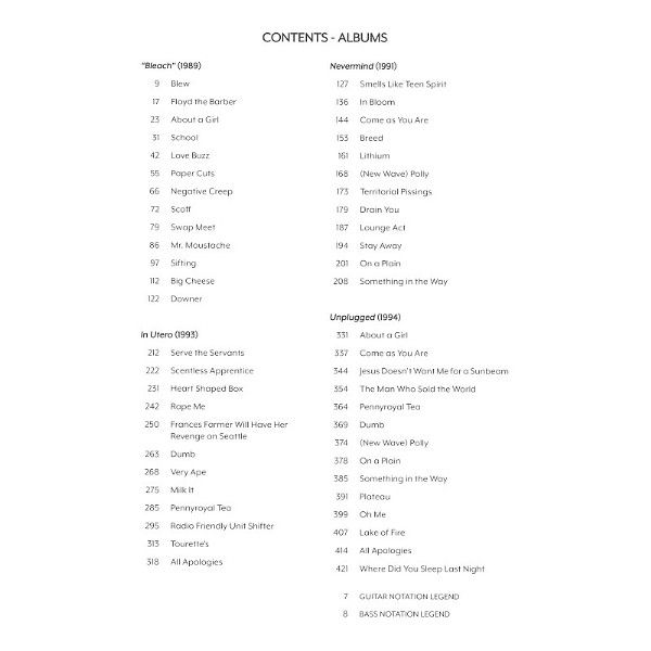 Hal Leonard Nirvana The Complete Scores