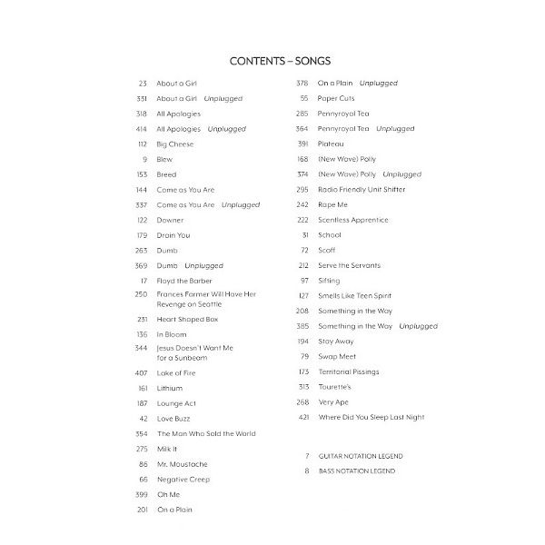 Hal Leonard Nirvana The Complete Scores