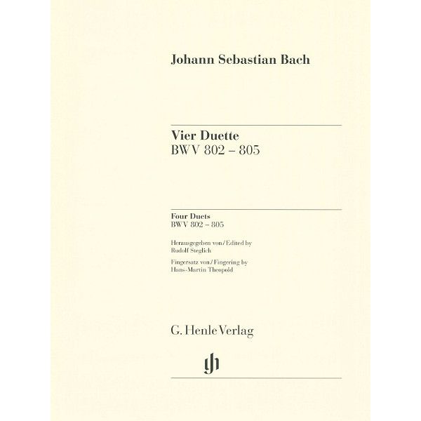 Henle Verlag Bach Vier Duette BWV 802-805