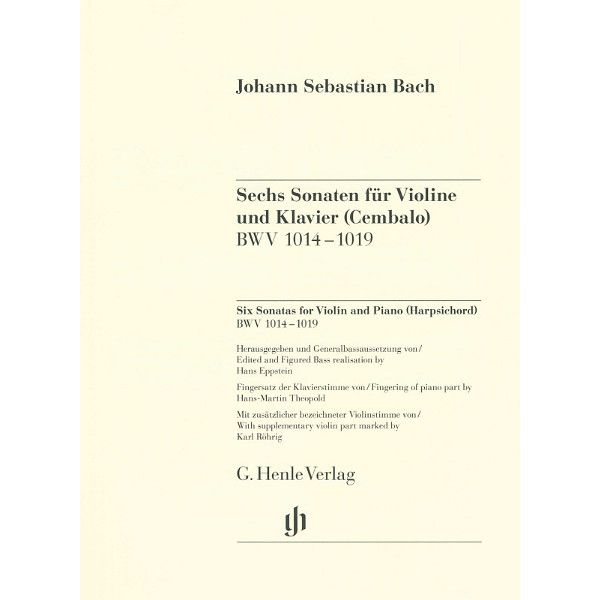 Henle Verlag Bach Sechs Violinsonaten
