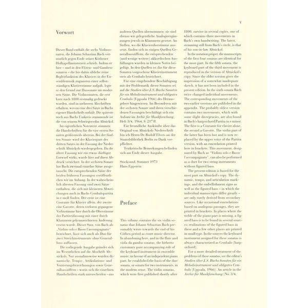 Henle Verlag Bach Sechs Violinsonaten