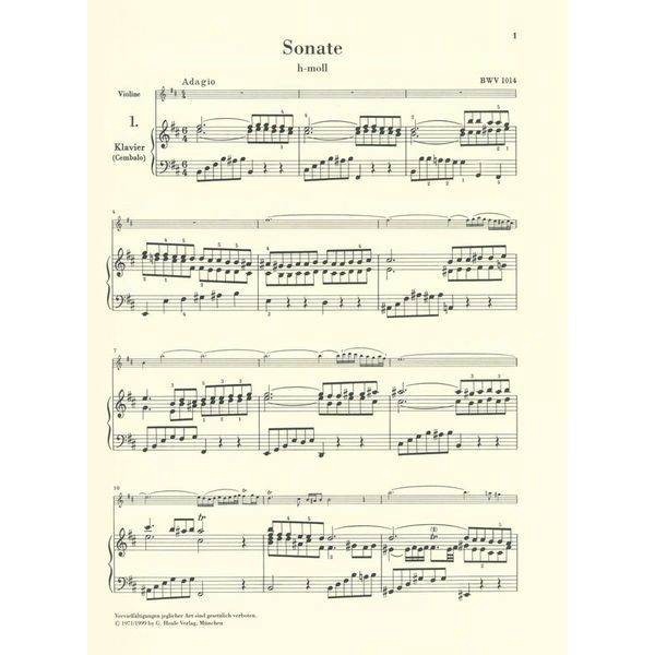 Henle Verlag Bach Sechs Violinsonaten