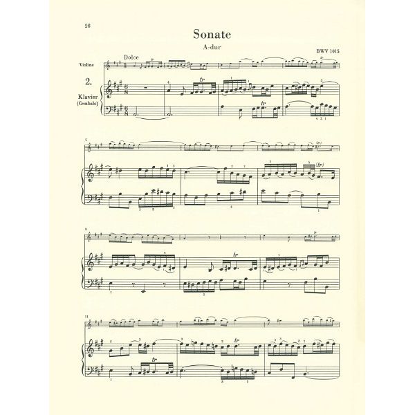 Henle Verlag Bach Sechs Violinsonaten