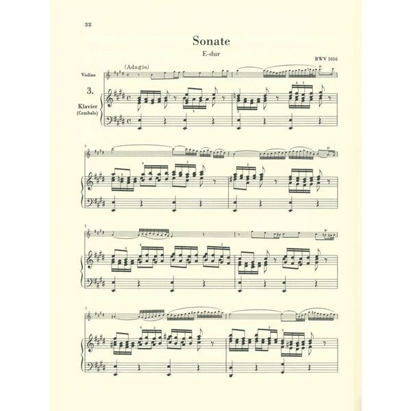 Henle Verlag Bach Sechs Violinsonaten