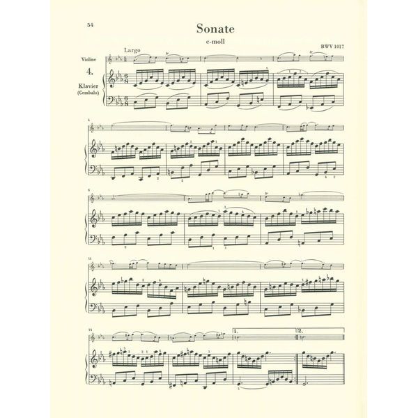 Henle Verlag Bach Sechs Violinsonaten