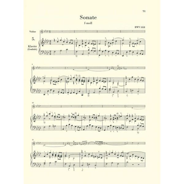 Henle Verlag Bach Sechs Violinsonaten