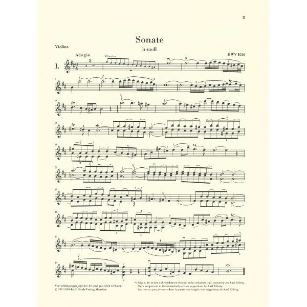Henle Verlag Bach Sechs Violinsonaten