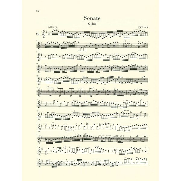 Henle Verlag Bach Sechs Violinsonaten