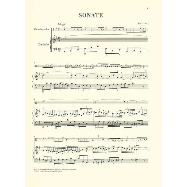 Henle Verlag Bach Drei Gambensonaten Viola