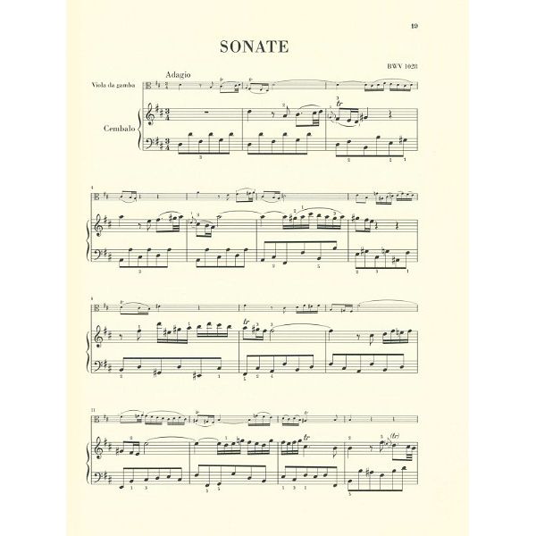 Henle Verlag Bach Drei Gambensonaten Viola