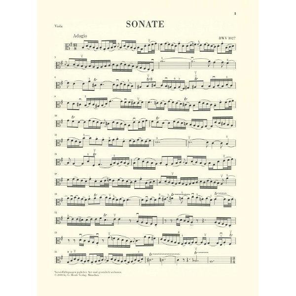 Henle Verlag Bach Drei Gambensonaten Viola