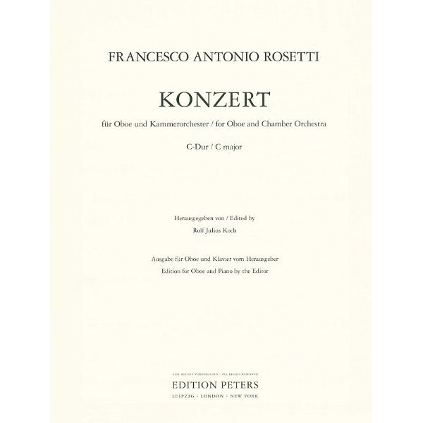Edition Peters Rosetti Concert for Oboe