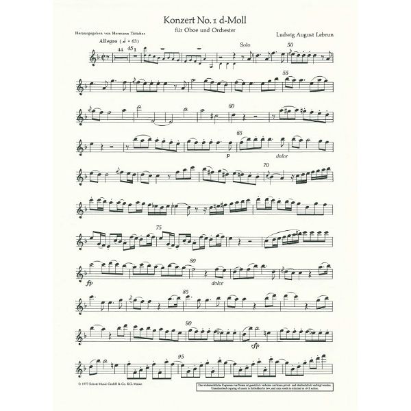 Schott Lebrun Concert Nr. 1 d-moll