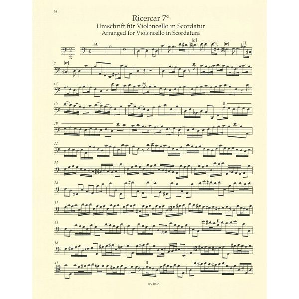 Bärenreiter Gabrielli Werke für Cello