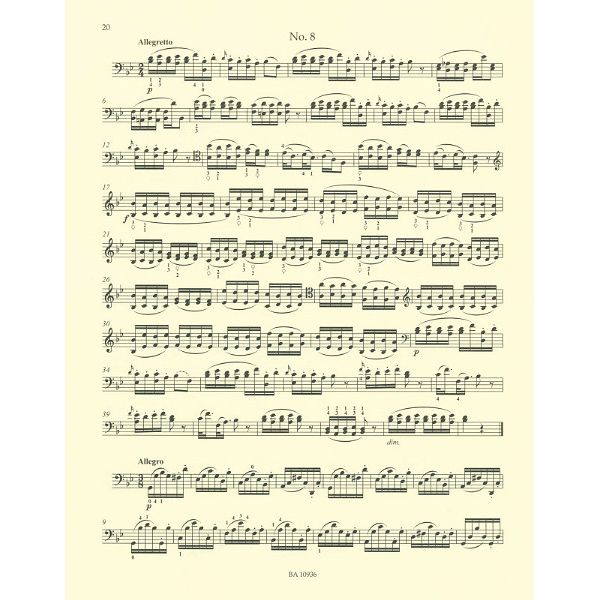 Bärenreiter Lindley Capriccios Cello op.15