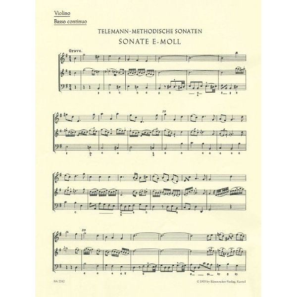 Bärenreiter Telemann Methodische Sonaten 2