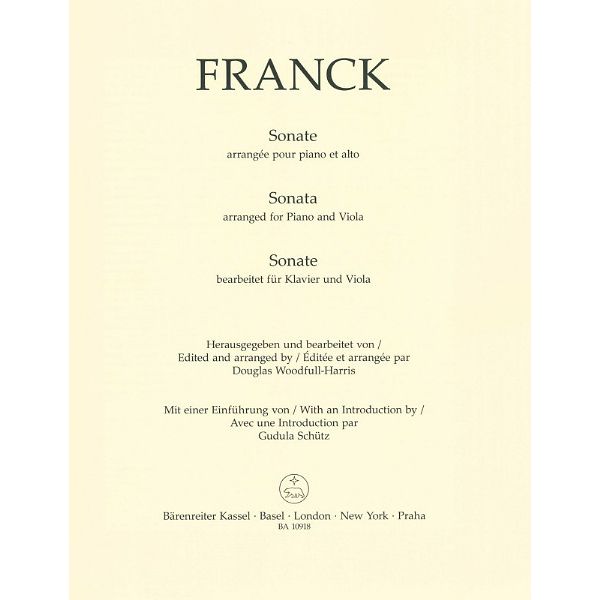 Bärenreiter Franck Sonate Viola