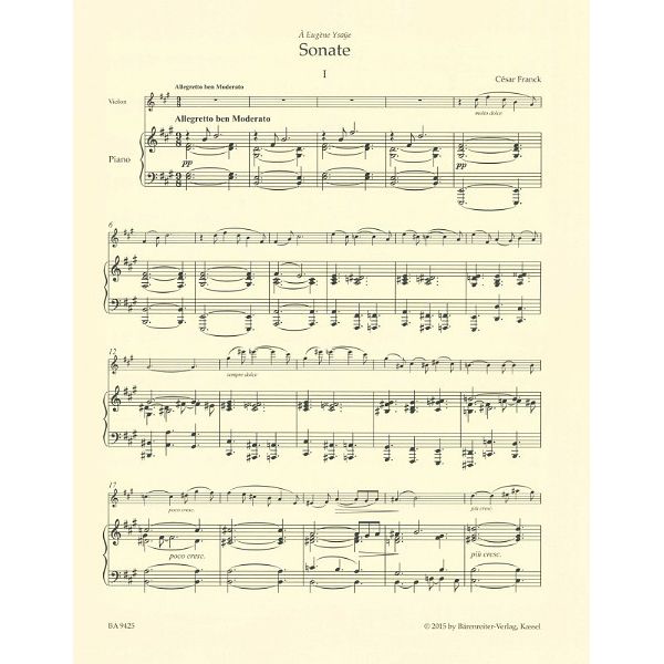 Bärenreiter Franck Sonate Viola