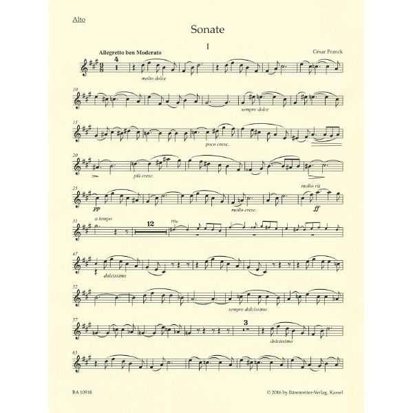 Bärenreiter Franck Sonate Viola