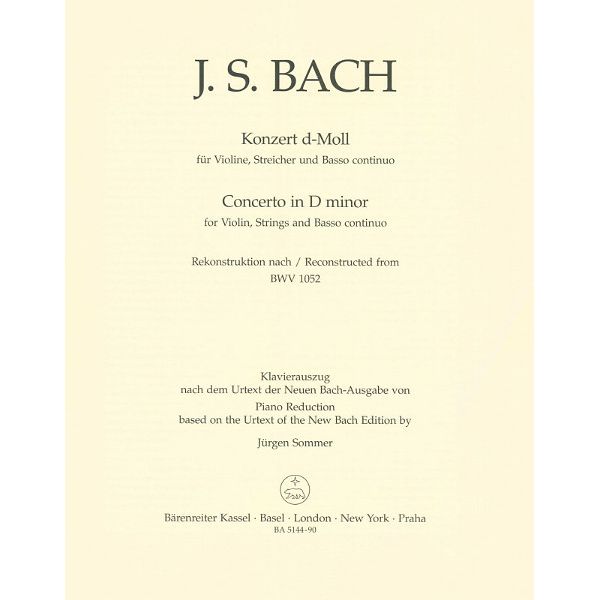 Bärenreiter Bach Violinkonzert BWV 1052
