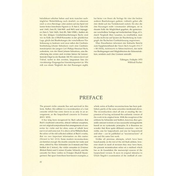 Bärenreiter Bach Violinkonzert BWV 1052