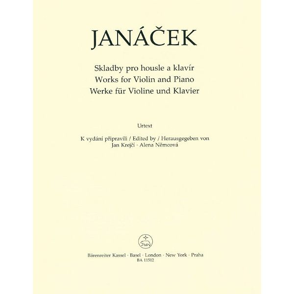 Bärenreiter Janácek Werke for Violin
