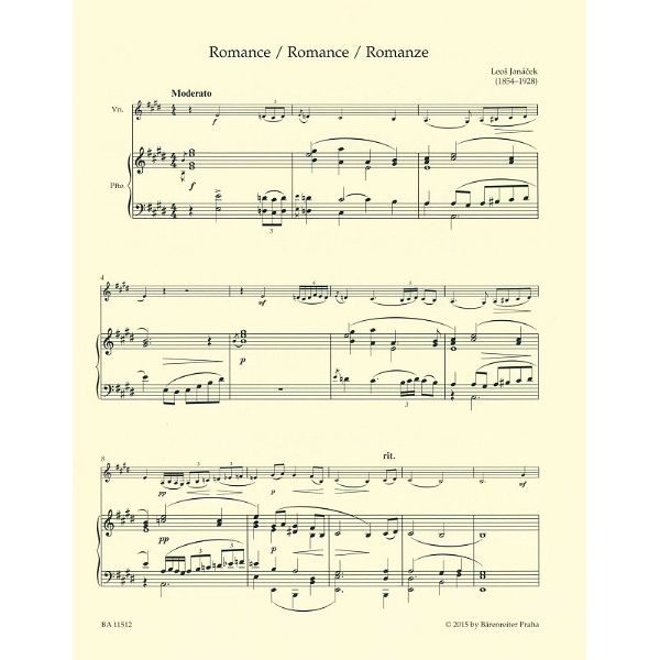 Bärenreiter Janácek Werke for Violin