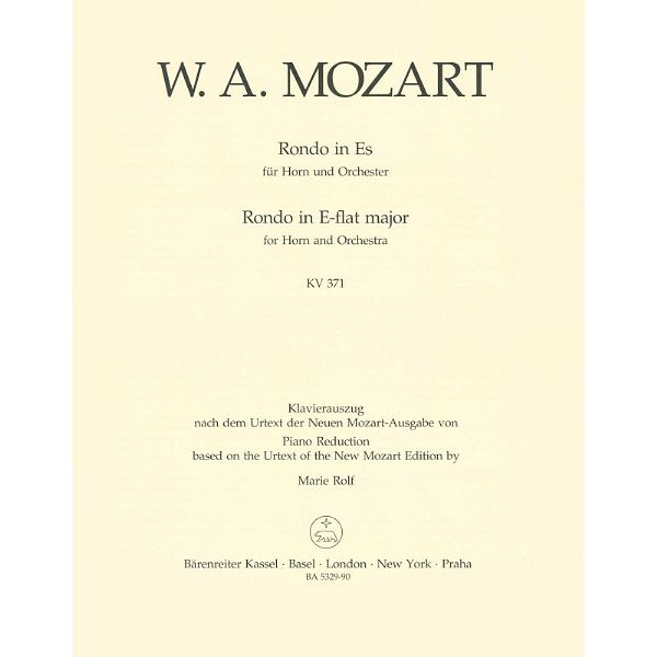 Bärenreiter Mozart Rondo for Horn KV 371
